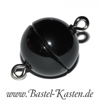 Magnetverschluß Kugel ca. 12mm  schwarz glänzend (1 Stück)
