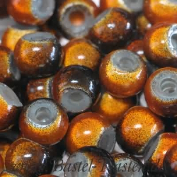Miracle Beads braun-orange 6 mm  (30 Stück)