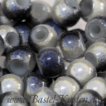 Miracle Beads grau-weiß 6 mm  (30 Stück)