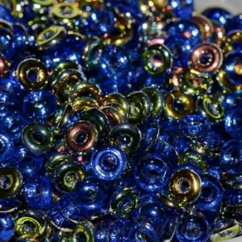 O-Beads 3,8mm x 1mm sapphire vitrail (5 Gramm)
