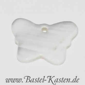 Schmetterlinge aus echtem Perlmutt weiß (5 Stück)
