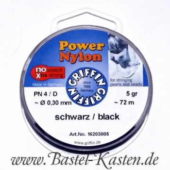 Power Nylon 0,3mm schwarz 1 Spule mit ca. 72 Metern