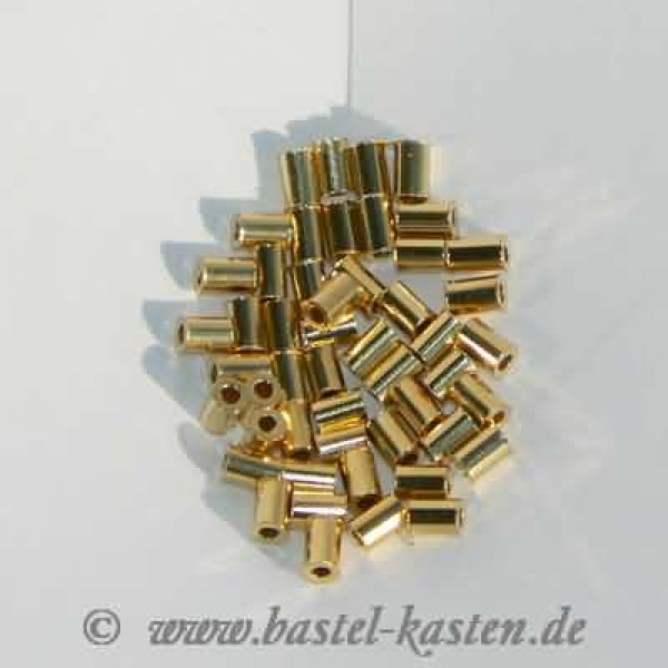 Quetschröhrchen 925er Silber vergoldet 2 x 1,3 mm (50 Stück)