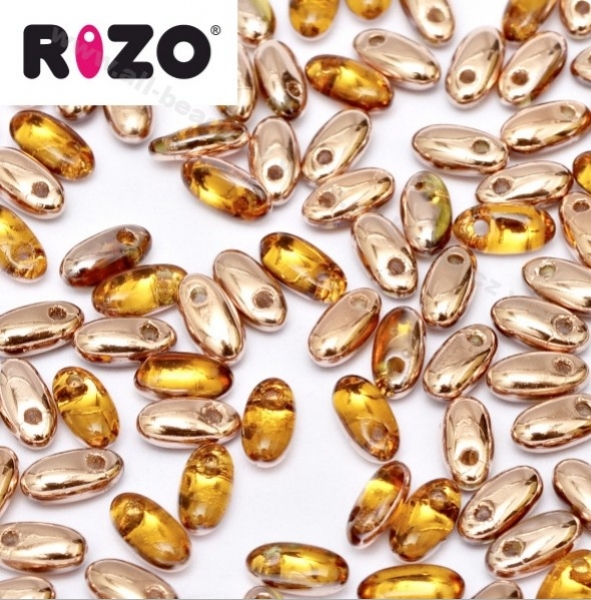 Rizo Beads 2,5 x 6 mm topaz capri gold (10 Gramm)