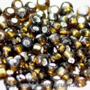 Rocailles 2mm dunkelbraun silbereinzug (ca. 17gr)