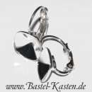 Brisur mit Kessel f�r Swarovski Square 4470 10mm diagonal versilbert (1 Paar)