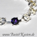 Kette mit Klemmkesseln f�r Swarovski 1028  8mm und 6mm versilbert (1 St�ck)