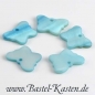 Preview: Schmetterlinge aus echtem Perlmutt türkis (5 Stück)