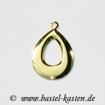 Metallanhänger Tropfenform mit Öse goldfarben 23mm (10 Stück)