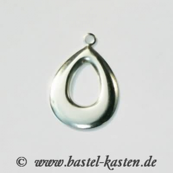 Metallanhänger Tropfenform mit Öse silberfarben 23mm (10 Stück)