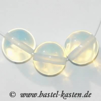 Halbedelsteine Perlen 10 mm  weiß opal (10 Stück)