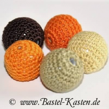 Preview: Häkelperle 20mm dunkelbraun (1 Stück)