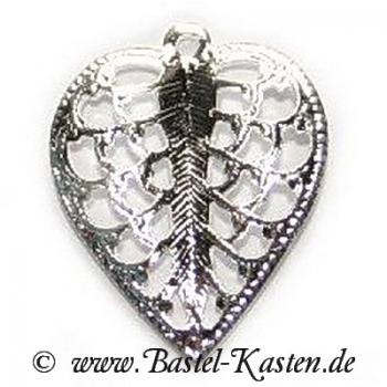 Metallanhänger Blatt 18 x 15 mm versilbert (1 Stück)