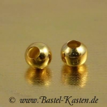 Metallperle hohl goldfarben 6mm (10 Stück)