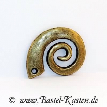 Metallanhänger Spirale messing antik (1 Stück)
