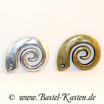 Metallanhänger Spirale messing antik (1 Stück)