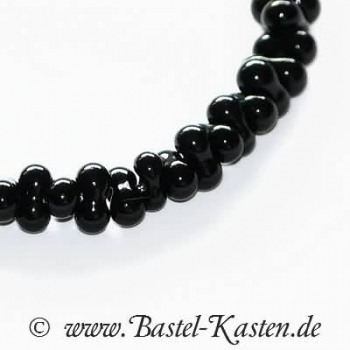 Farfalle-Beads 4 mm schwarz glänzend (ca. 18 g)