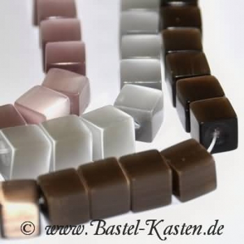 Preview: Cateye Würfel ca. 8mm hellgrau (1 Stück)