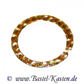 Kettenglied offen Ring gehämmert goldfarben ca. 42mm (1 Stück)