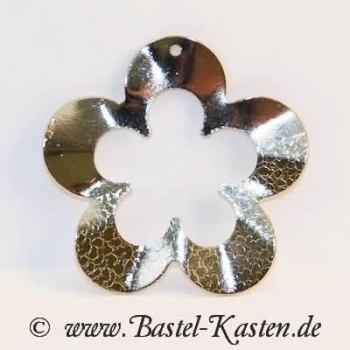 Metallanhänger Blüte gewellt platinfarben ca. 38mm (1 Stück)
