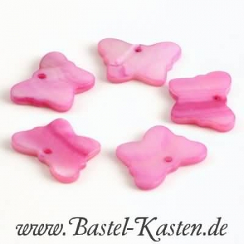 Schmetterlinge aus echtem Perlmutt pink (5 Stück)