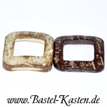 Preview: Viereck aus Kokosnussschale ca. 30 mm dunkelbraun (1 Stück)