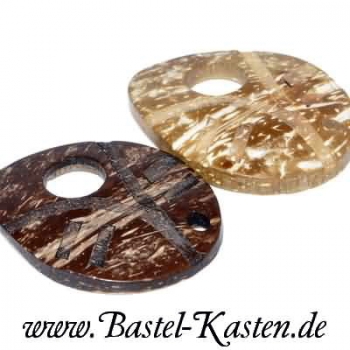 Preview: Oval aus Kokosnussschale ca. 48 mm  natur (1 Stück)