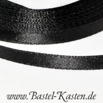Satinband  ca. 6,5mm breit  schwarz (Rolle á 12m)
