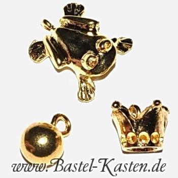 Preview: Anhänger Kugel ca. 8mm goldfarben (1 Stück)