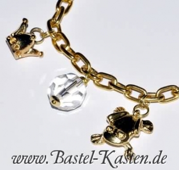 Preview: Anhänger Frosch ca. 16 x 15 mm goldfarben (1 Stück)