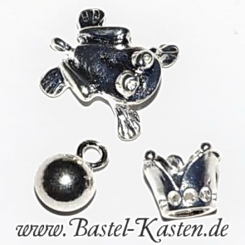 Preview: Anhänger Frosch ca. 16 x 15 mm silberfarben (1 Stück)