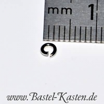 Bindering rund offen silberfarben 3mm (10 Stück)