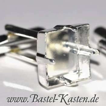 Preview: Manschettenknopf mit Kessel für Swarovski 4447  12mm  versilbert (1 Paar)