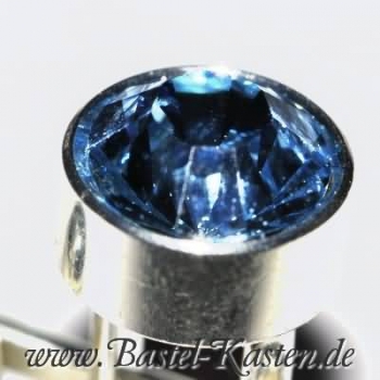 Preview: Manschettenknopf mit Kessel für Swarovski Chaton 1028  8mm  versilbert  massive Ausführung(1 Paar)