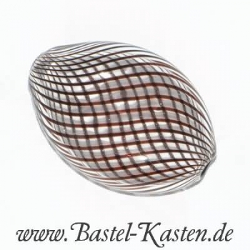 Preview: Hohlperle in Pastillenform schwarz transparent ca. 20 x 30 mm  (1 Stück)