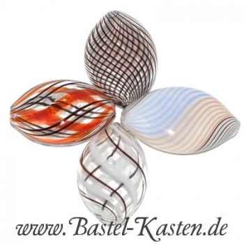 Preview: Hohlperle in Pastillenform schwarz transparent ca. 20 x 30 mm  (1 Stück)