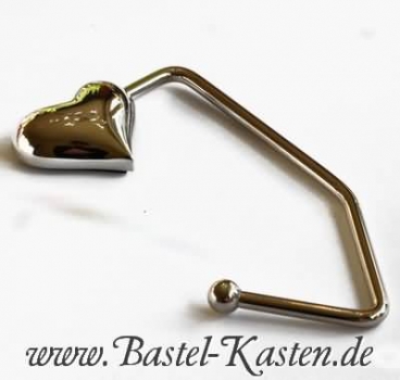 Preview: Taschenhalter  Herz verchromt ca. 33mm  (1 Stück)