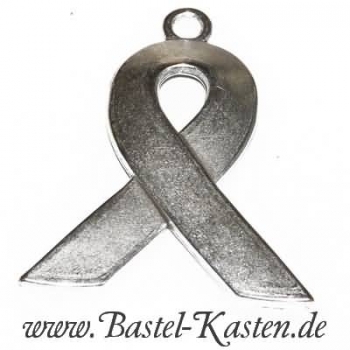 Metallanhänger  Schleife  ca. 34mm  altsilber  (1 Stück)