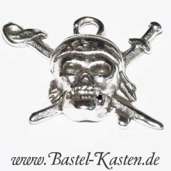 Metallanhänger Pirat mit Säbeln  ca. 20mm  altsilber  (1 Stück)