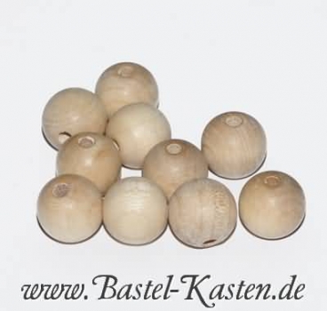 Preview: Rohholzkugel durchbohrt ca. 20mm (10 Stück)