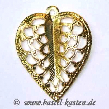 Metallanhänger Blatt 18 x 15 mm vergoldet (1 Stück)