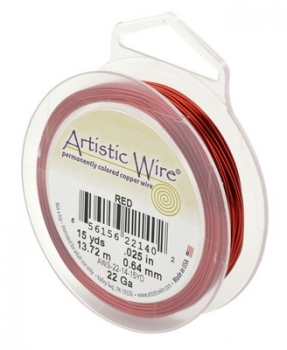 Artistic Wire rot 18 Gauge / 1mm dick  (ca. 9 Meter auf Spule)