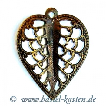 Metallanhänger Blatt 18 x 15 mm antik (1 Stück)
