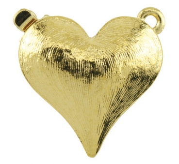 Kastenschließe Herz 16,1 x 17 mm vergoldet (1 Stück)
