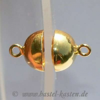 Magnet-Schließe 925er Silber vergoldet  Kugel 10 mm  (1 Stück)