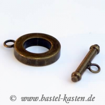 Toggle-Verschluß 14mm Ring antik bronze (1 Stück)