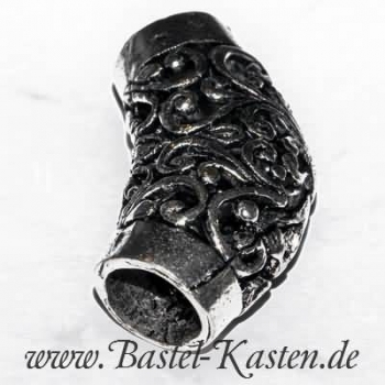 Preview: Filigran Bogen groß ca. 33 x 17 mm versilbert (1 Stück)