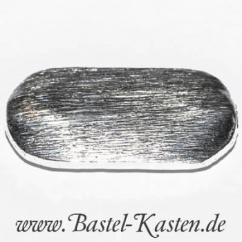 Nugget flach versilbert gebürstet ca. 24 x 13 mm (1 Stück)