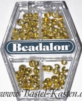 Crimp Cover Sortiment vergoldet  Beadalon (1 Box / 80 Teile)
