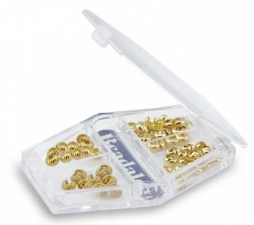 Preview: Crimp Cover Sortiment vergoldet  Beadalon (1 Box / 80 Teile)